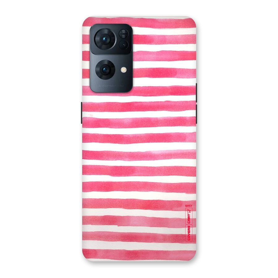 White And Pink Stripes Back Case for Oppo Reno7 Pro 5G