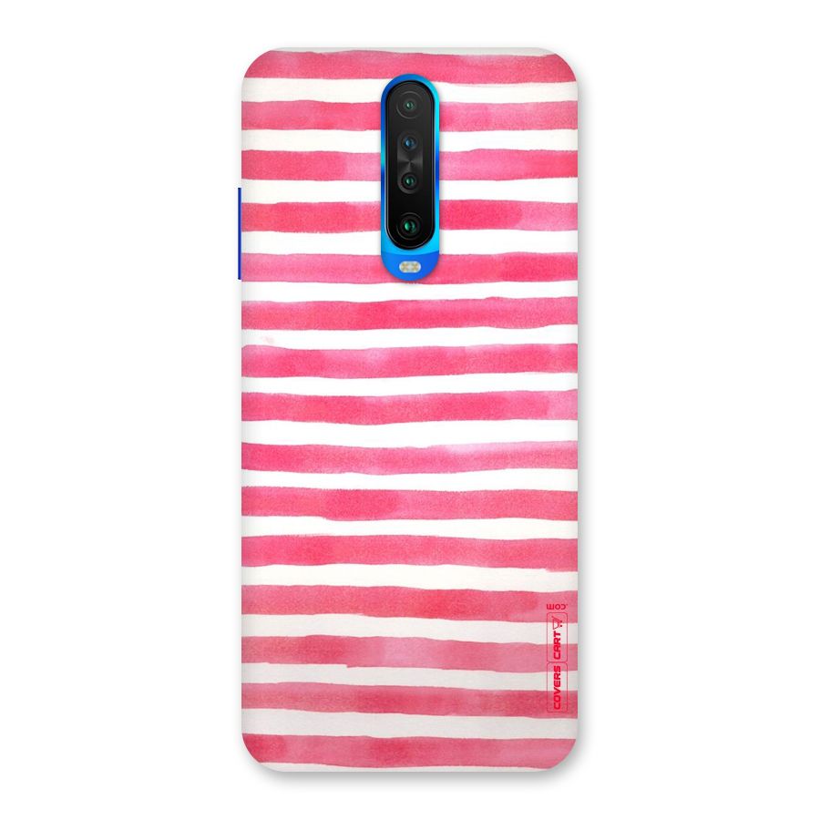 White And Pink Stripes Back Case for Poco X2