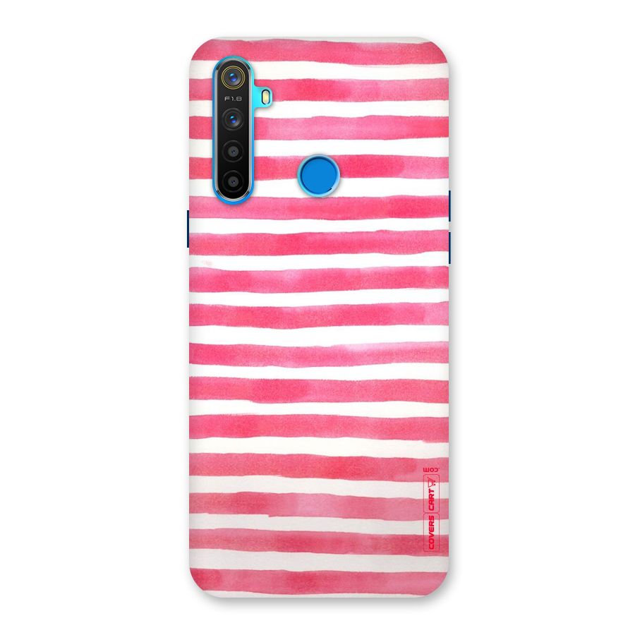 White And Pink Stripes Back Case for Realme 5s