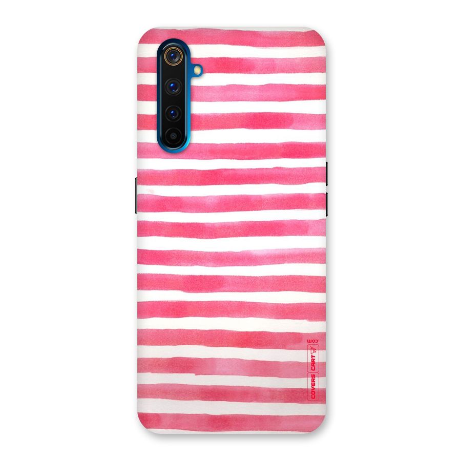 White And Pink Stripes Back Case for Realme 6 Pro