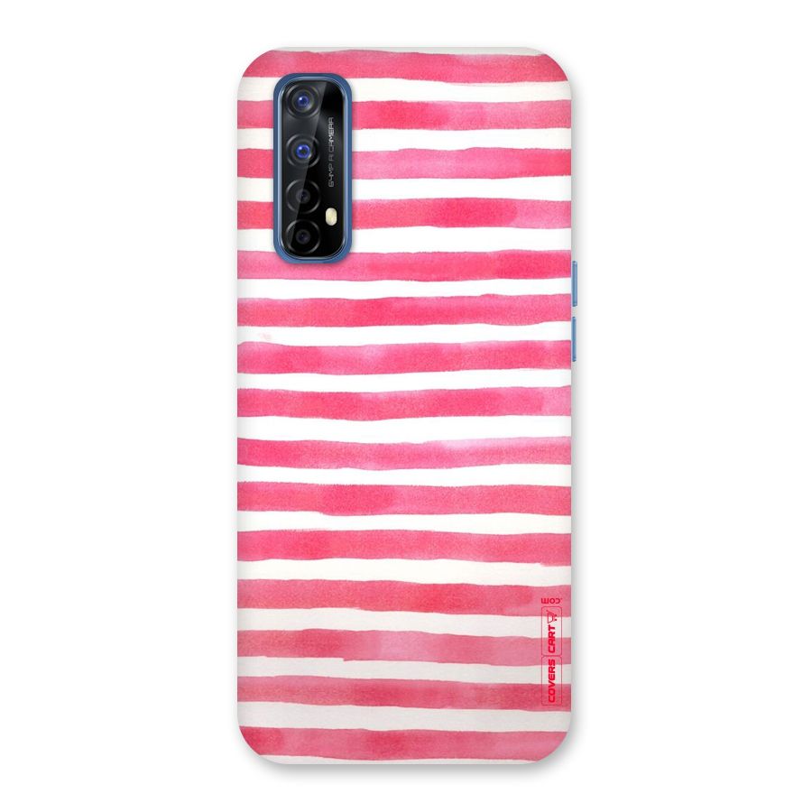 White And Pink Stripes Back Case for Realme 7