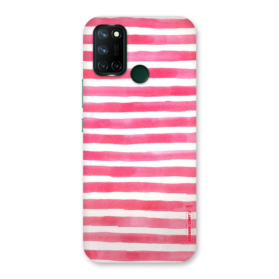 White And Pink Stripes Back Case for Realme 7i
