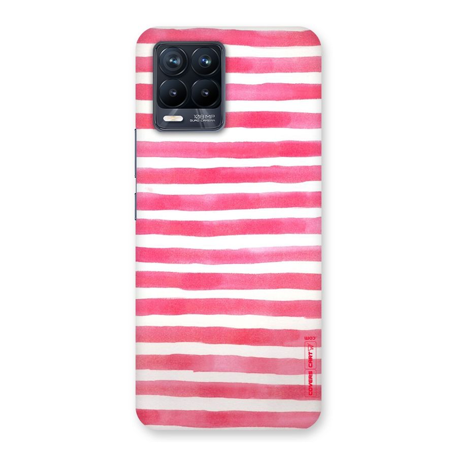 White And Pink Stripes Back Case for Realme 8 Pro