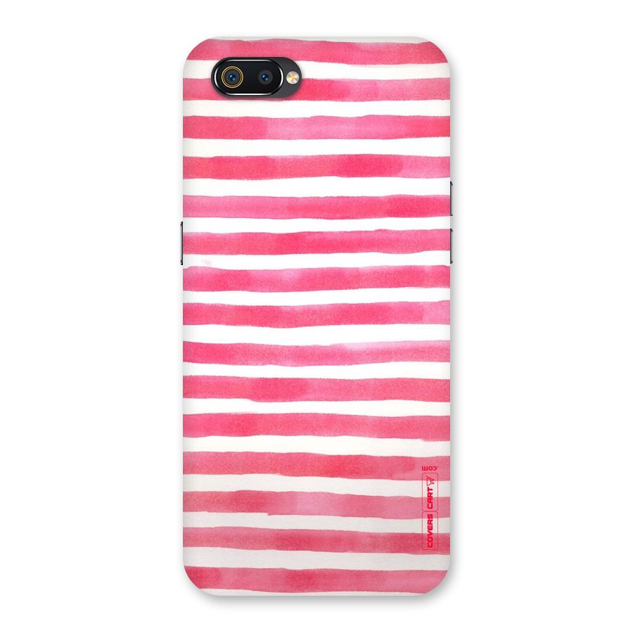 White And Pink Stripes Back Case for Realme C2