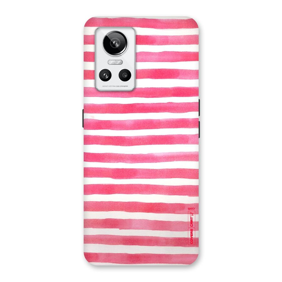 White And Pink Stripes Back Case for Realme GT Neo 3