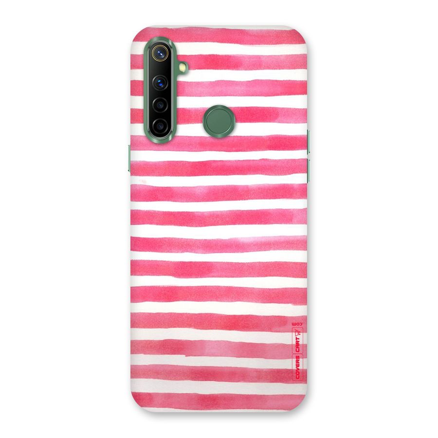 White And Pink Stripes Back Case for Realme Narzo 10