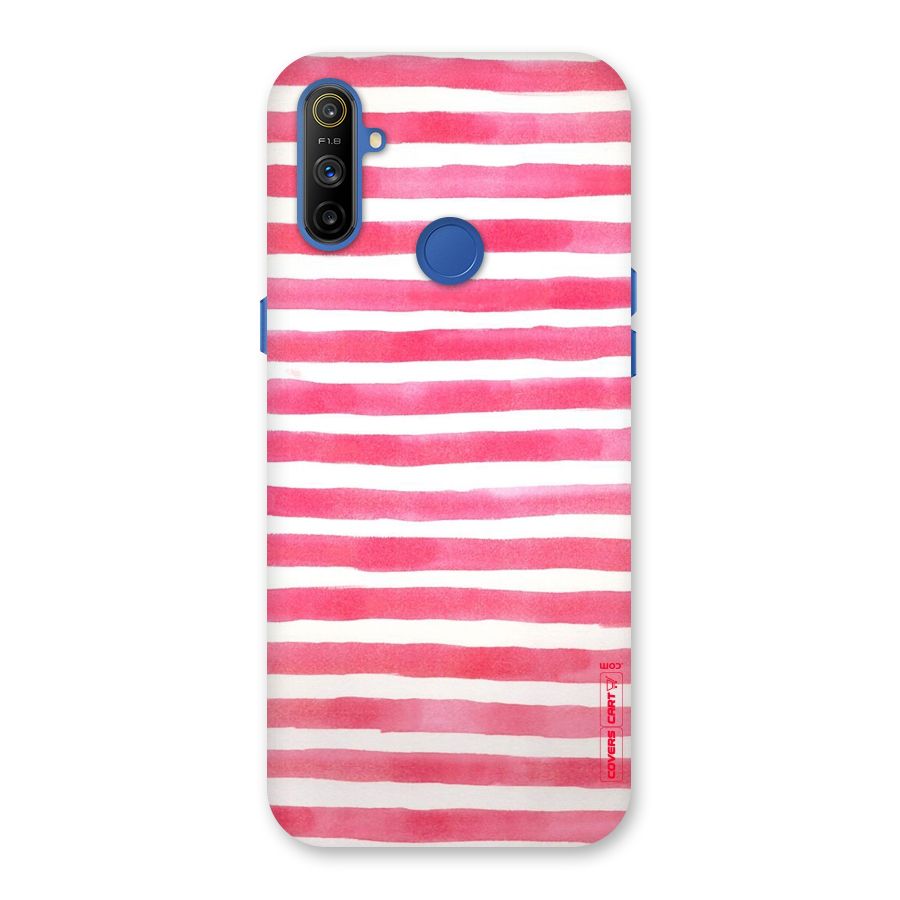 White And Pink Stripes Back Case for Realme Narzo 10A