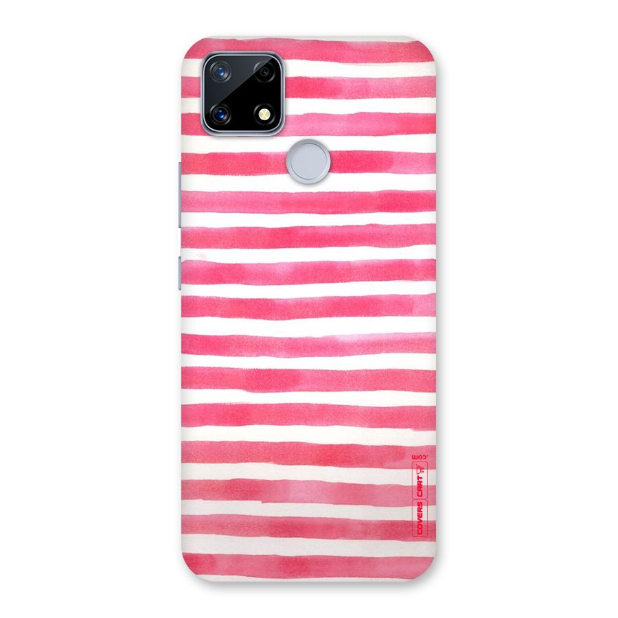 White And Pink Stripes Back Case for Realme Narzo 20