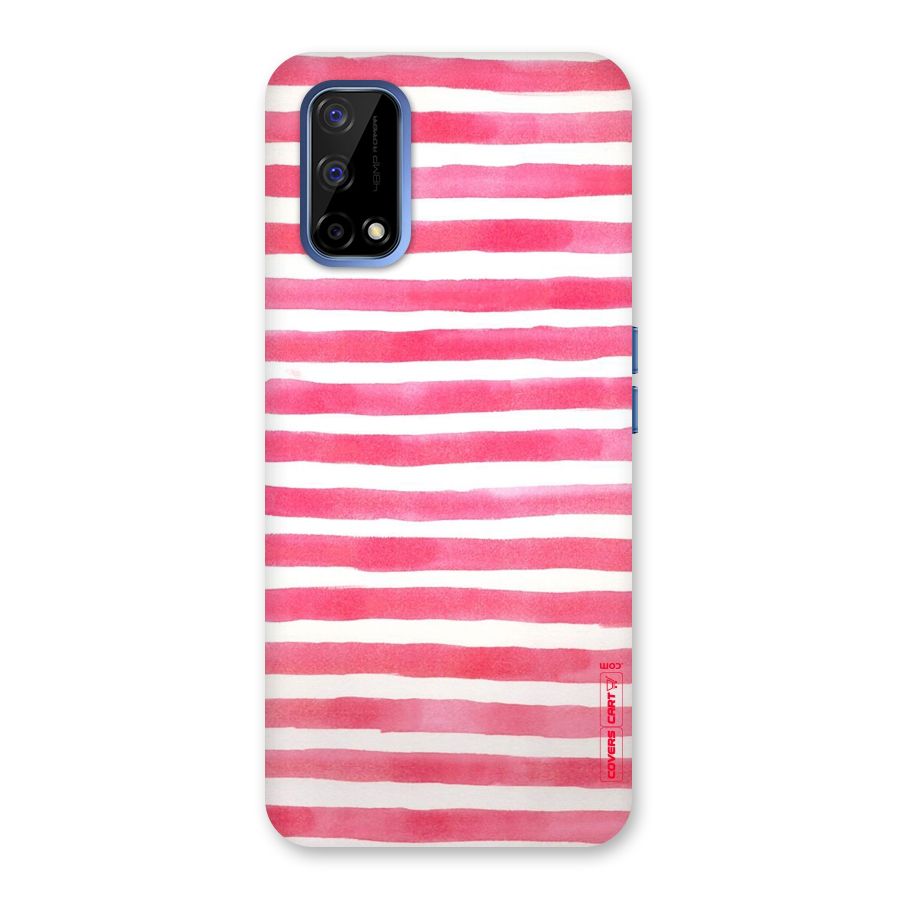 White And Pink Stripes Back Case for Realme Narzo 30 Pro