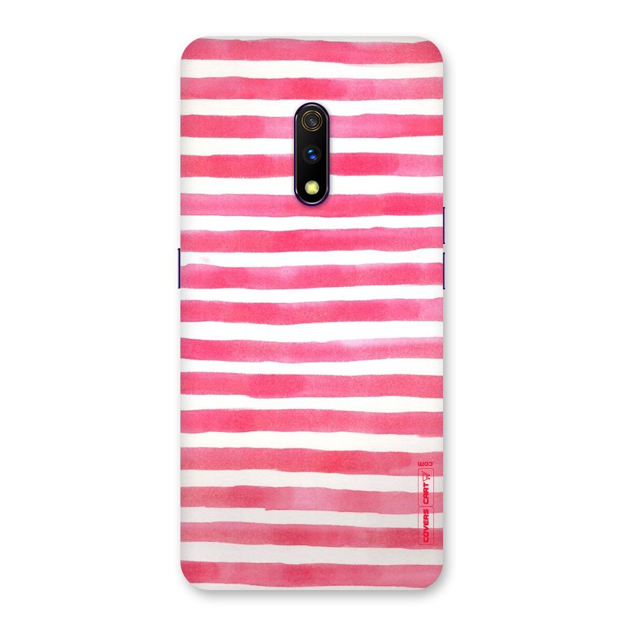 White And Pink Stripes Back Case for Realme X