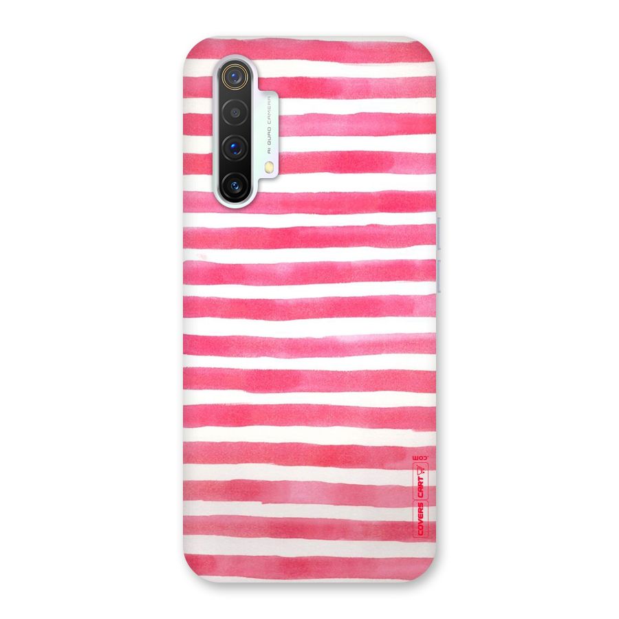 White And Pink Stripes Back Case for Realme X3