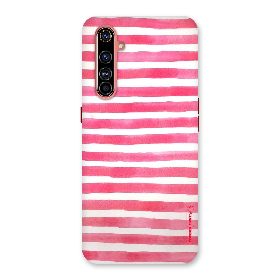 White And Pink Stripes Back Case for Realme X50 Pro
