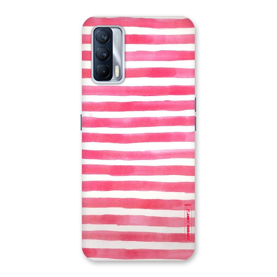 White And Pink Stripes Back Case for Realme X7