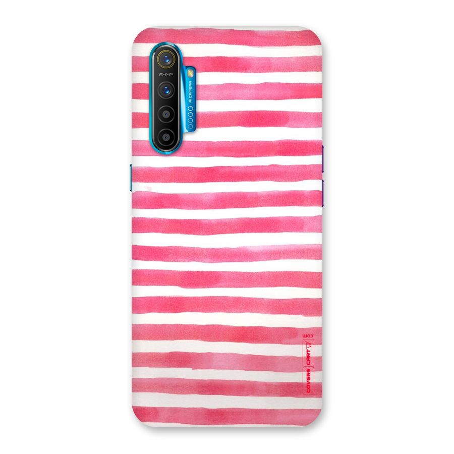 White And Pink Stripes Back Case for Realme XT