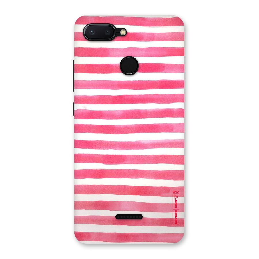 White And Pink Stripes Back Case for Redmi 6