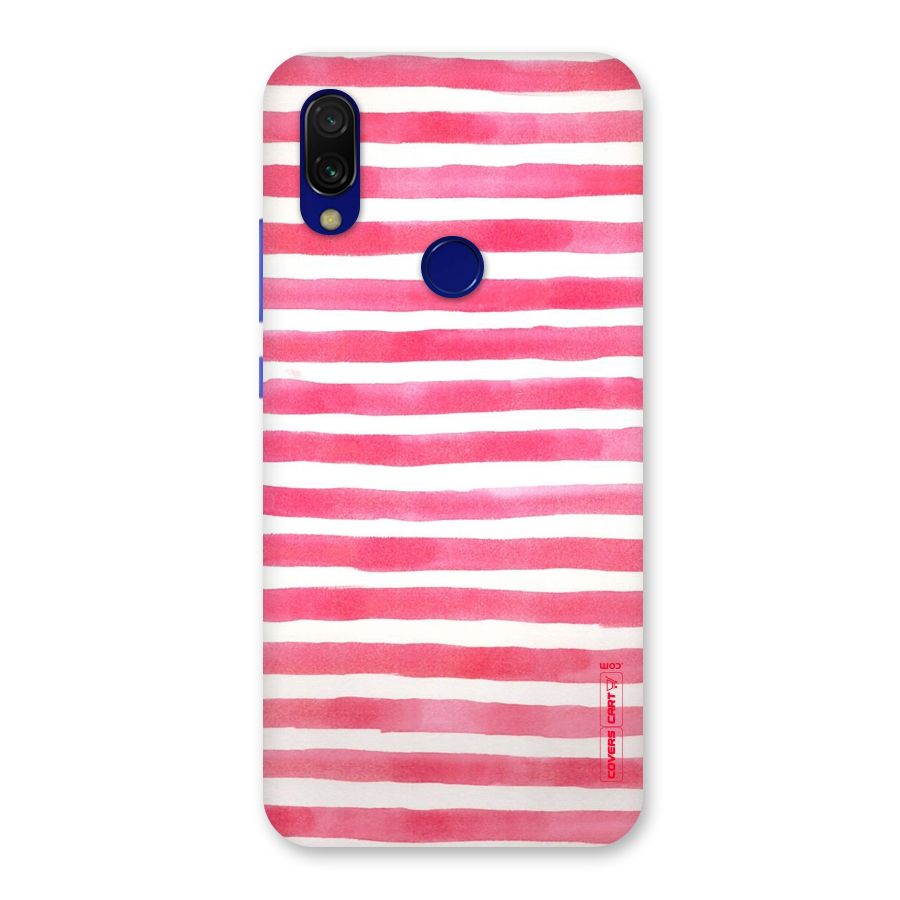 White And Pink Stripes Back Case for Redmi 7