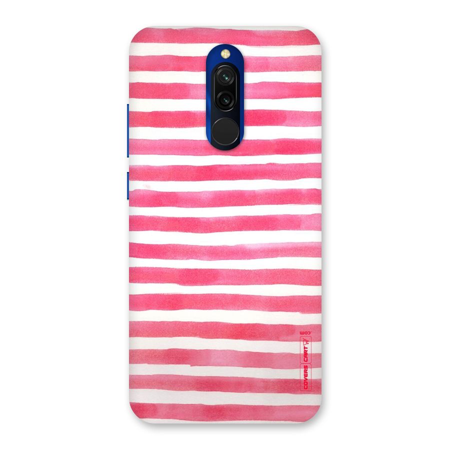 White And Pink Stripes Back Case for Redmi 8