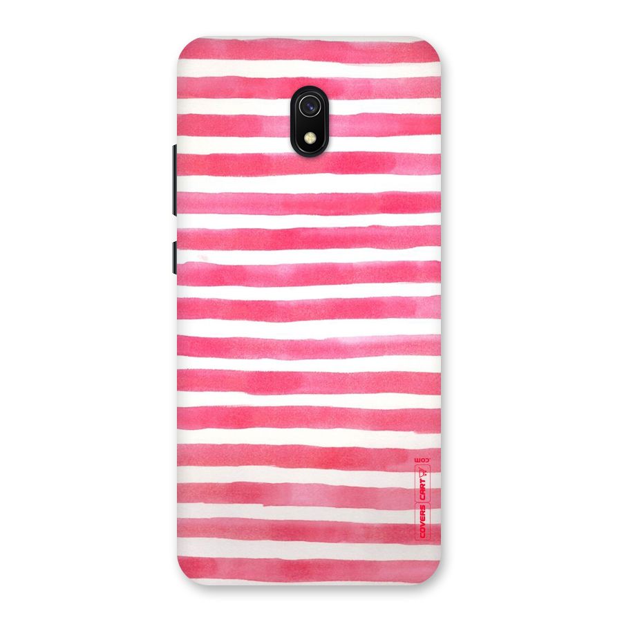 White And Pink Stripes Back Case for Redmi 8A