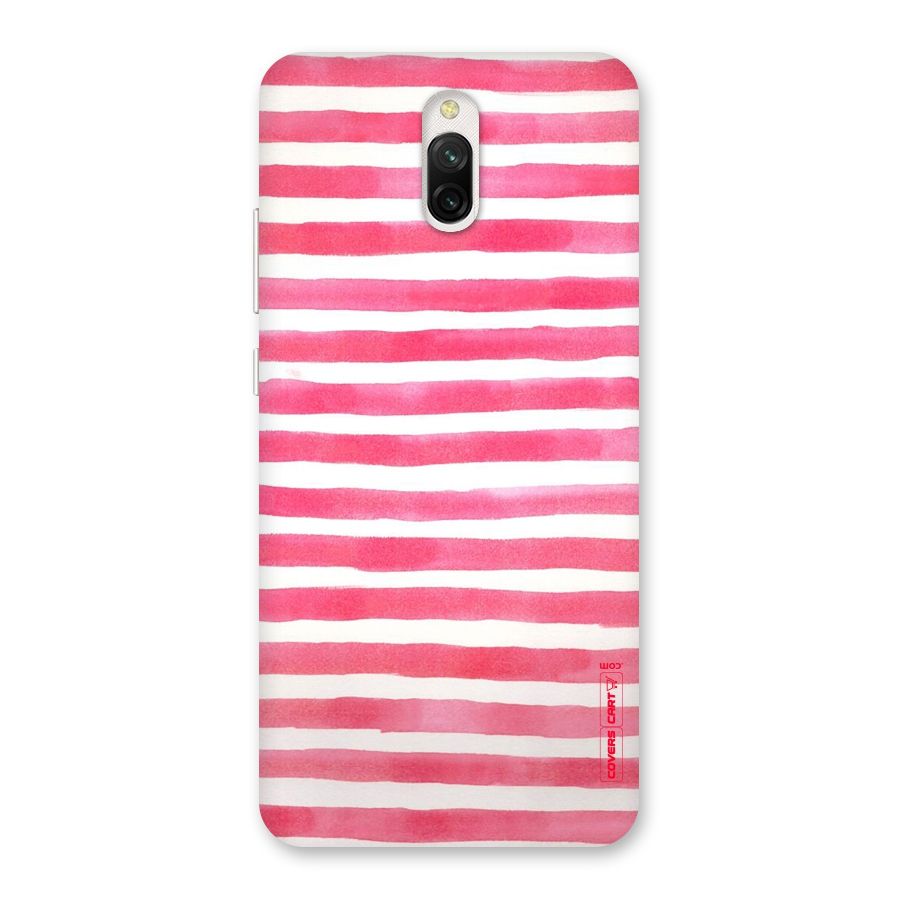 White And Pink Stripes Back Case for Redmi 8A Dual