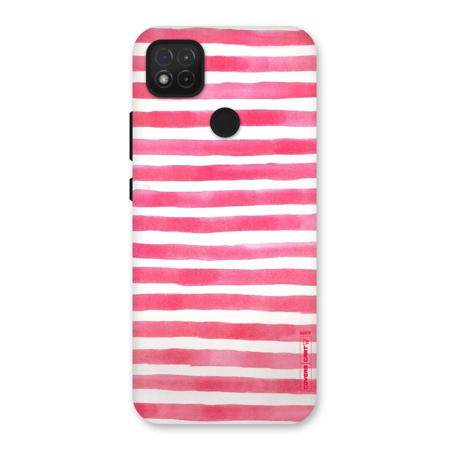 White And Pink Stripes Back Case for Redmi 9