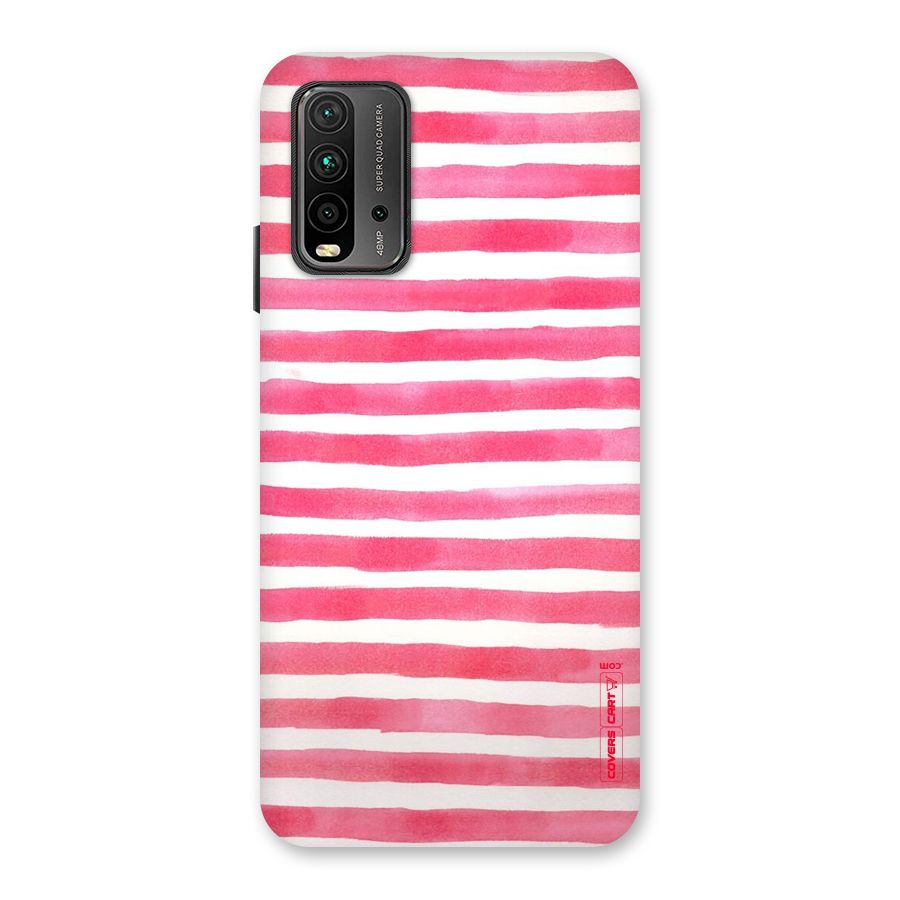 White And Pink Stripes Back Case for Redmi 9 Power