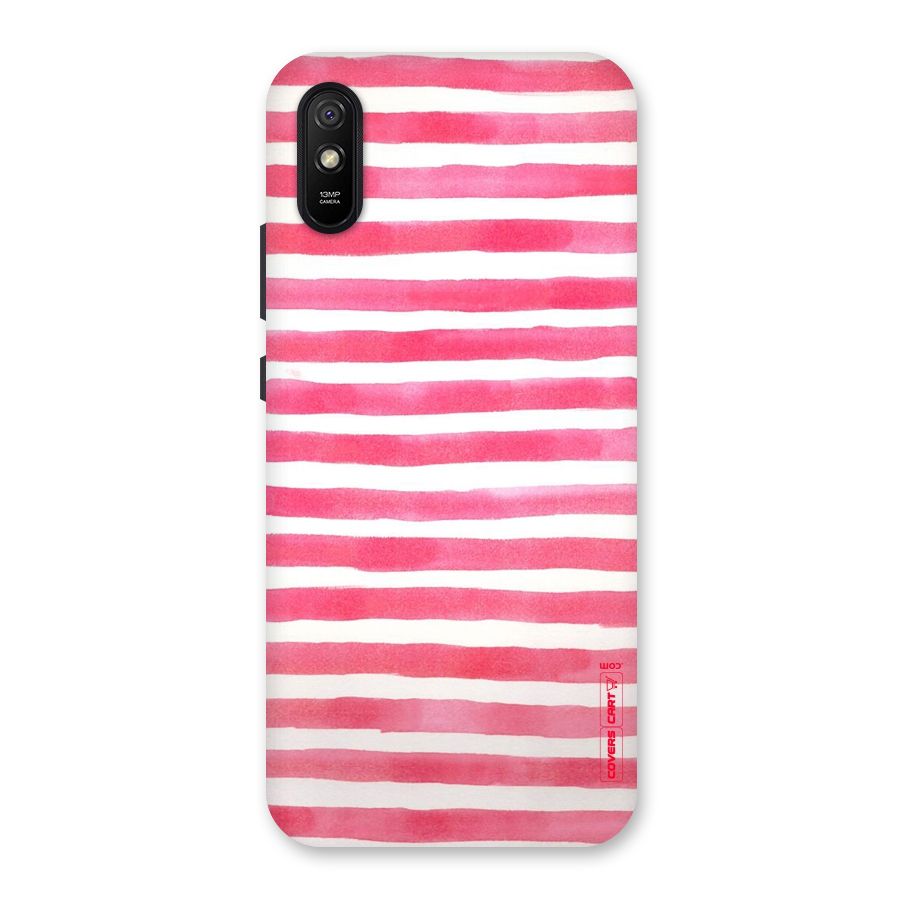 White And Pink Stripes Back Case for Redmi 9i
