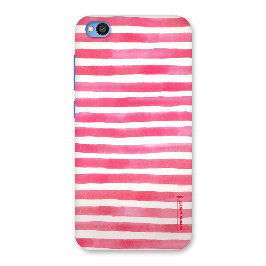 White And Pink Stripes Back Case for Redmi Go