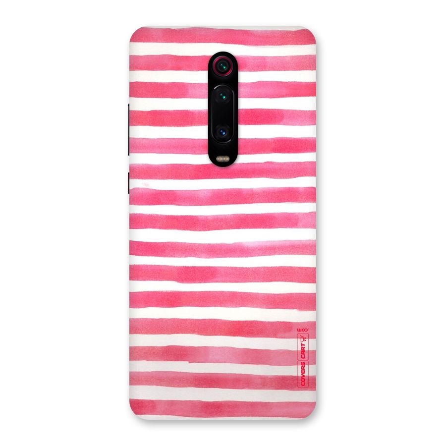 White And Pink Stripes Back Case for Redmi K20 Pro