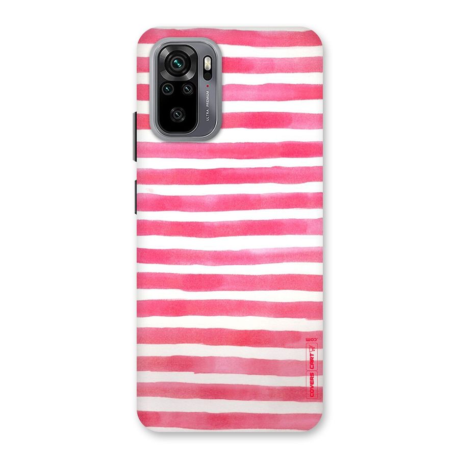 White And Pink Stripes Back Case for Redmi Note 10