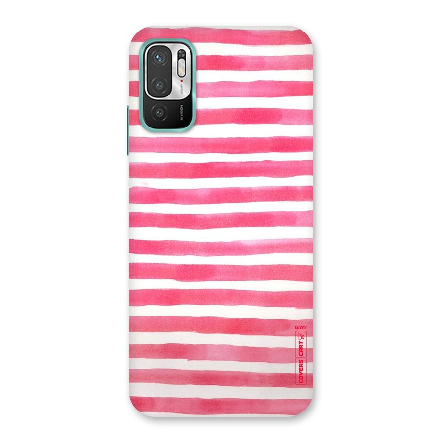 White And Pink Stripes Back Case for Redmi Note 10T 5G