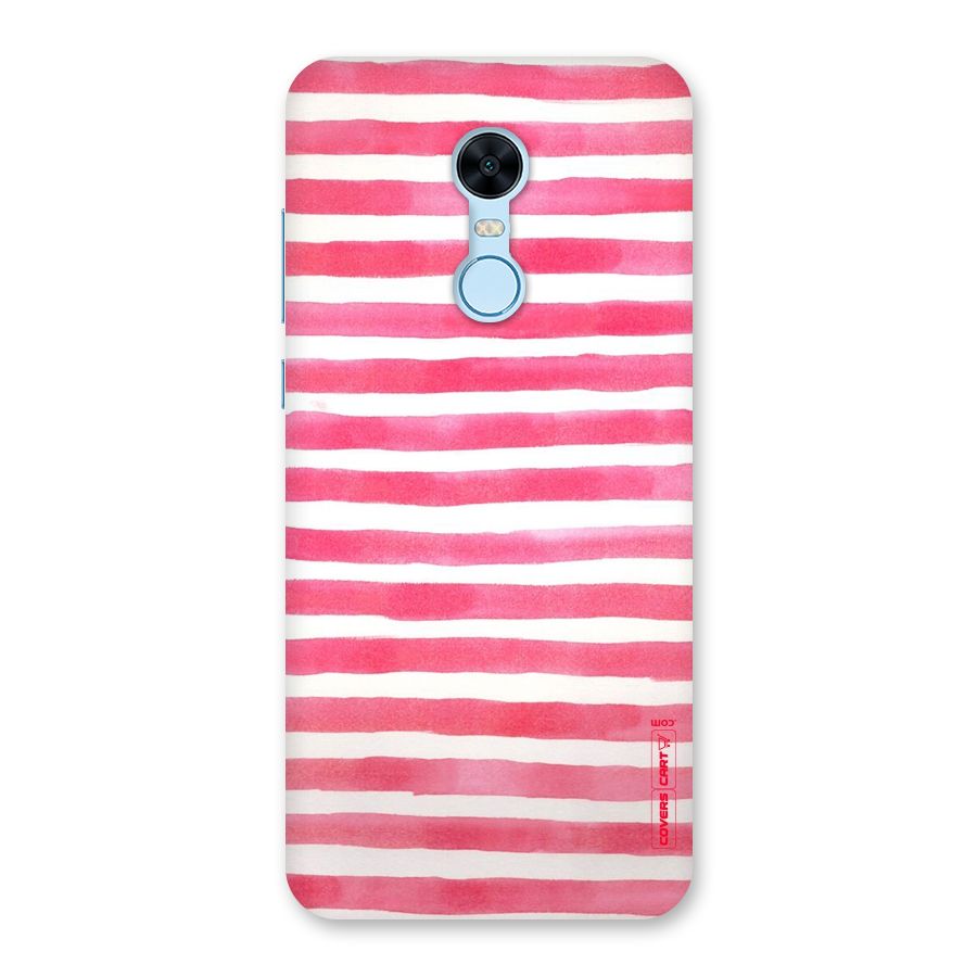 White And Pink Stripes Back Case for Redmi Note 5