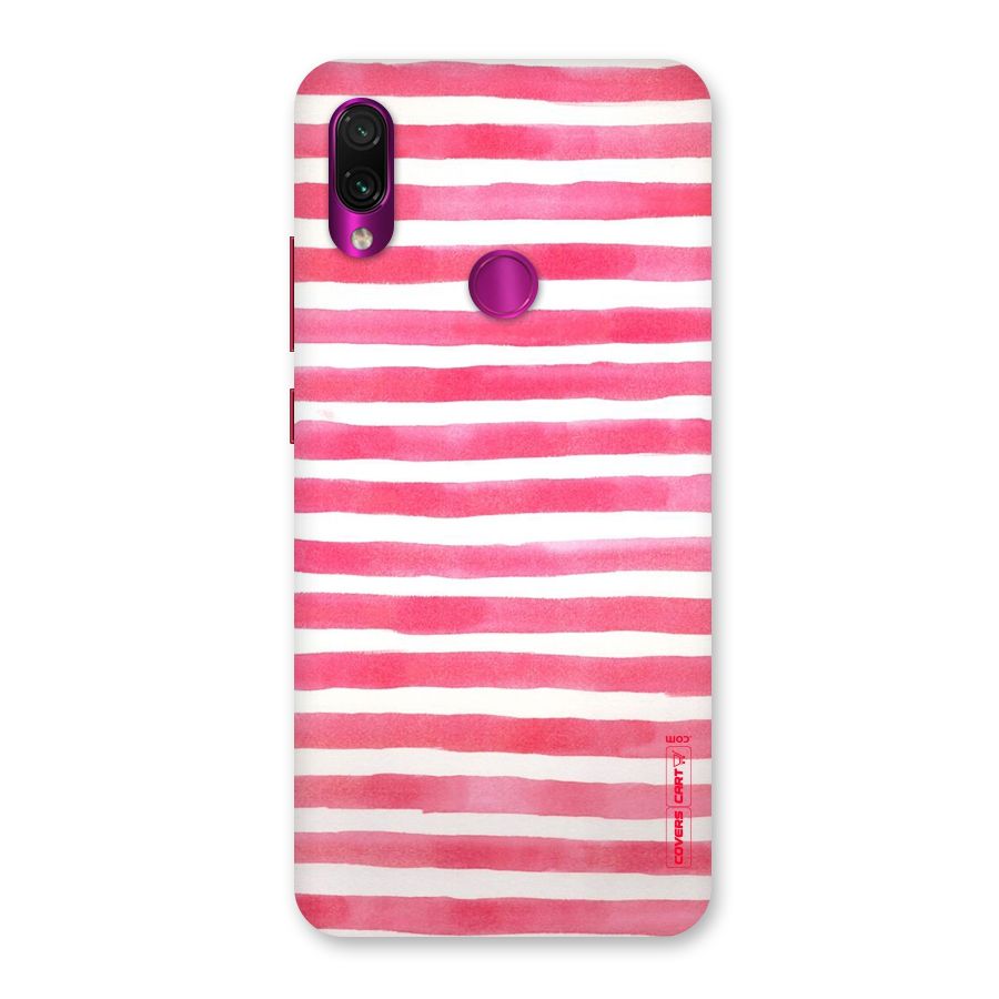 White And Pink Stripes Back Case for Redmi Note 7 Pro