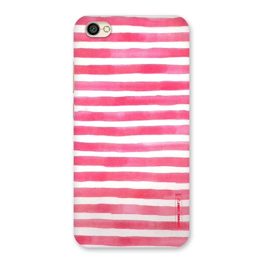 White And Pink Stripes Back Case for Redmi Y1 Lite