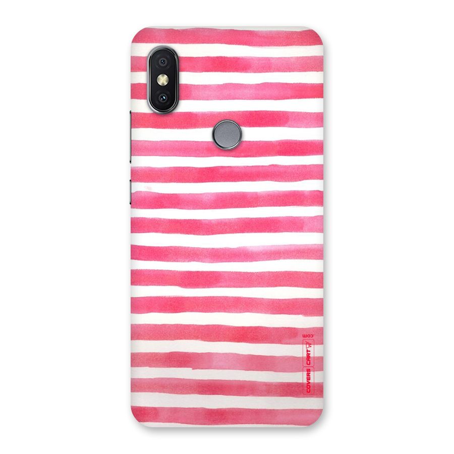 White And Pink Stripes Back Case for Redmi Y2