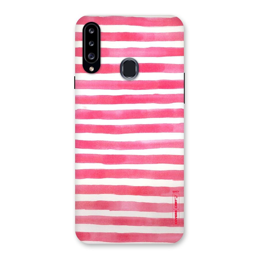 White And Pink Stripes Back Case for Samsung Galaxy A20s