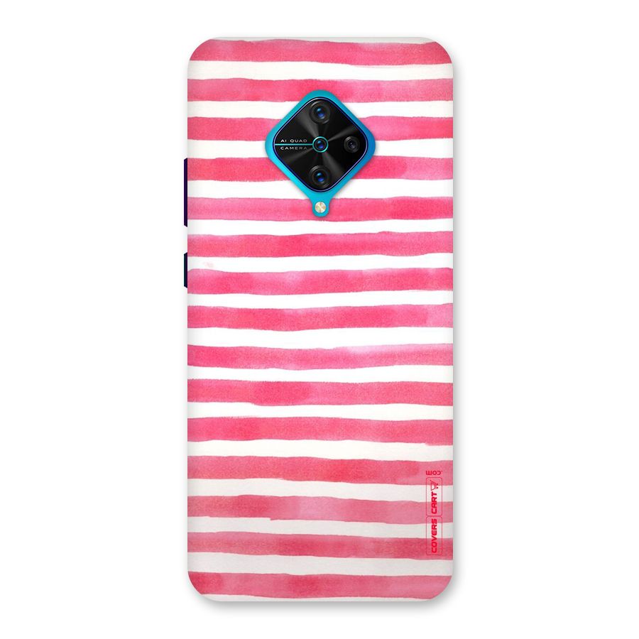 White And Pink Stripes Back Case for Vivo S1 Pro