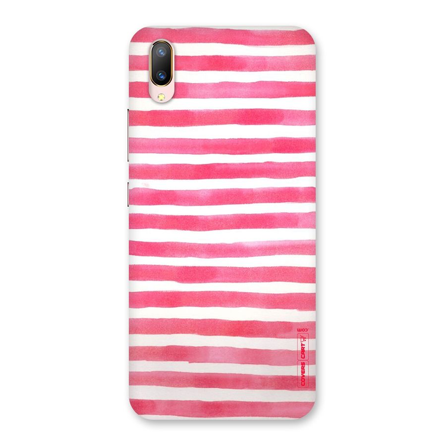 White And Pink Stripes Back Case for Vivo V11 Pro