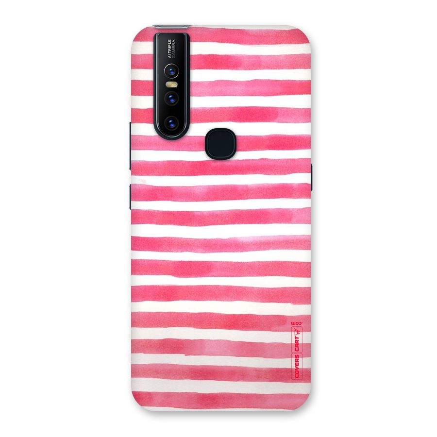 White And Pink Stripes Back Case for Vivo V15