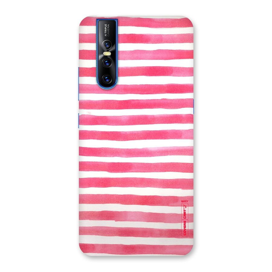 White And Pink Stripes Back Case for Vivo V15 Pro