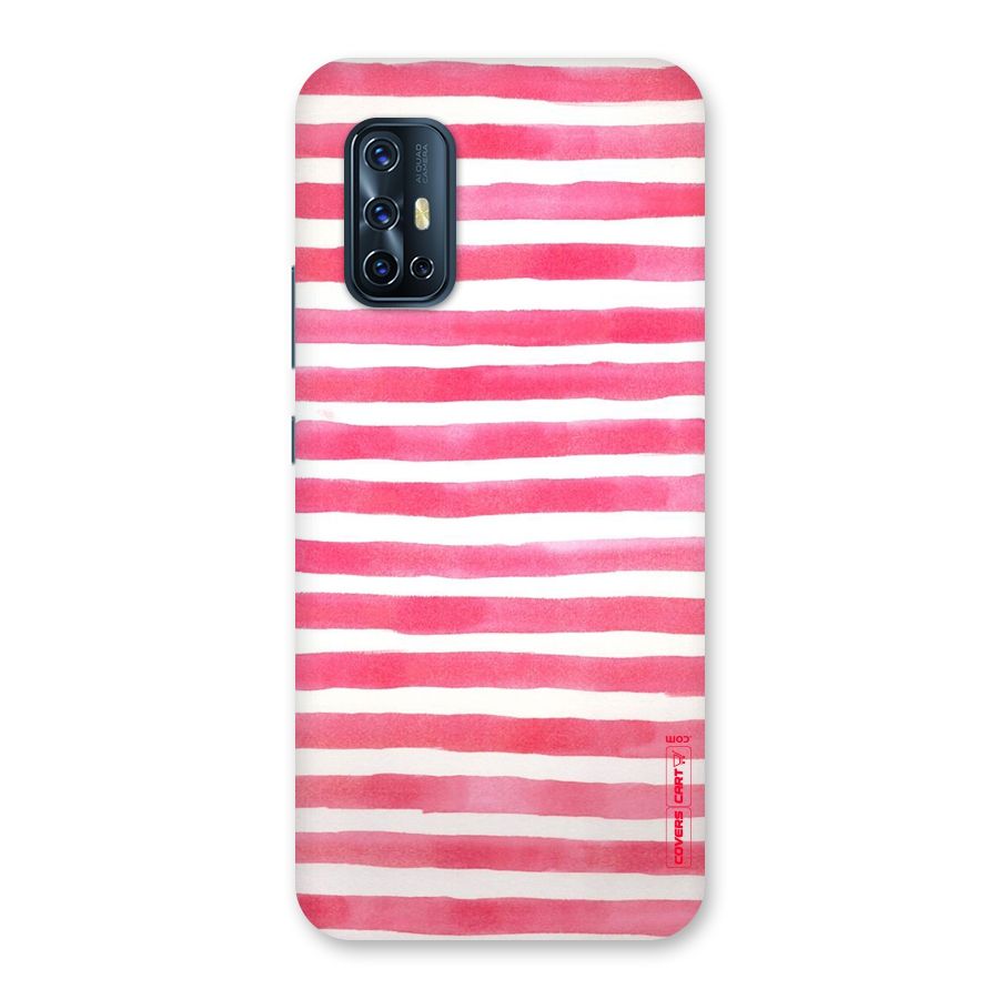 White And Pink Stripes Back Case for Vivo V17