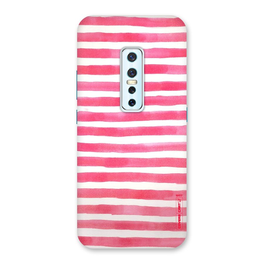 White And Pink Stripes Back Case for Vivo V17 Pro
