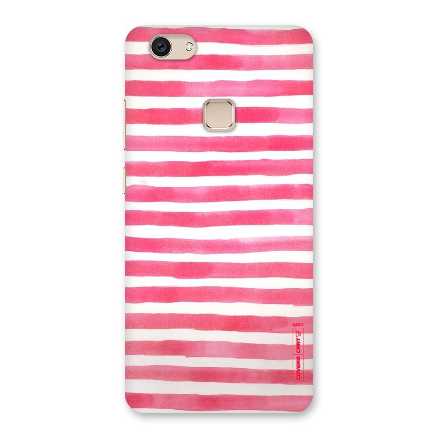White And Pink Stripes Back Case for Vivo V7