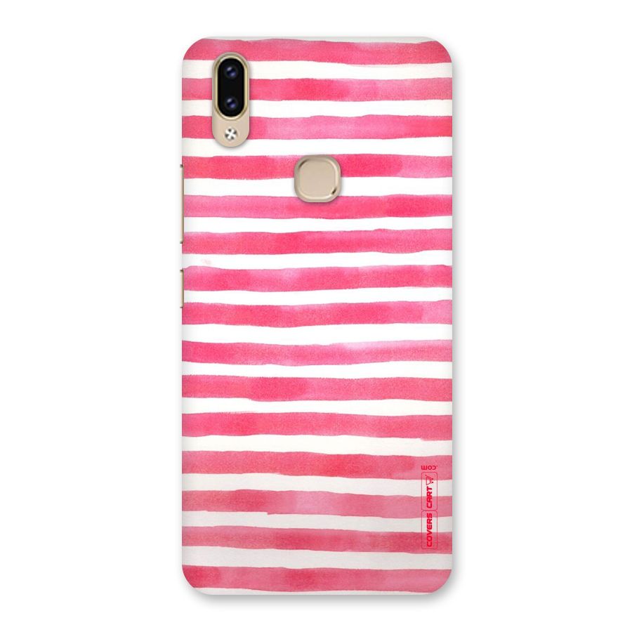 White And Pink Stripes Back Case for Vivo V9 Youth