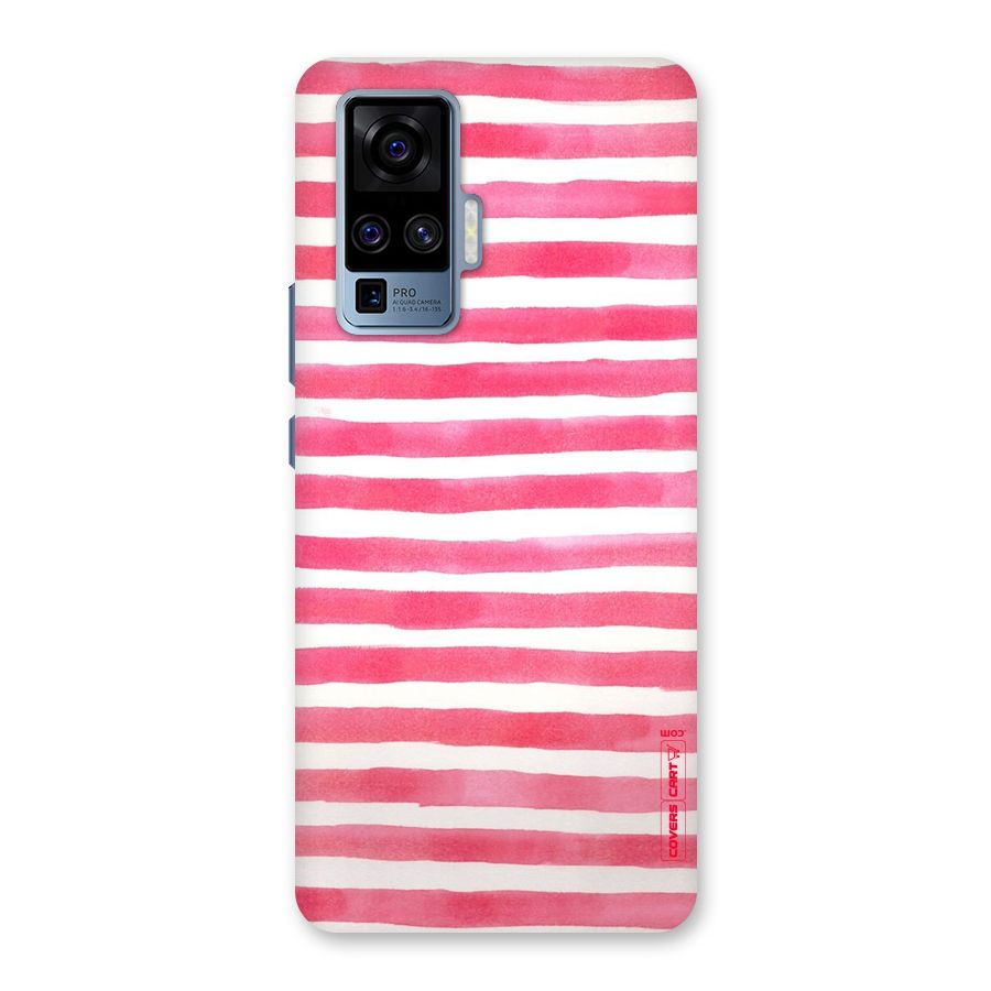 White And Pink Stripes Back Case for Vivo X50 Pro
