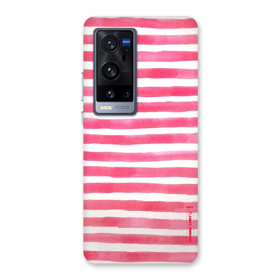 White And Pink Stripes Back Case for Vivo X60 Pro Plus