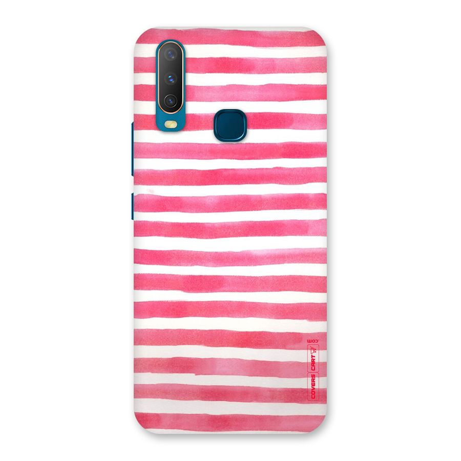 White And Pink Stripes Back Case for Vivo Y11