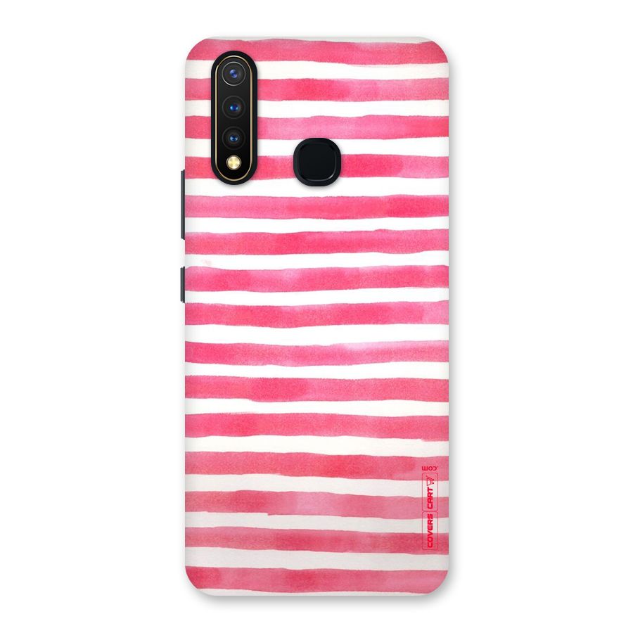 White And Pink Stripes Back Case for Vivo Y19