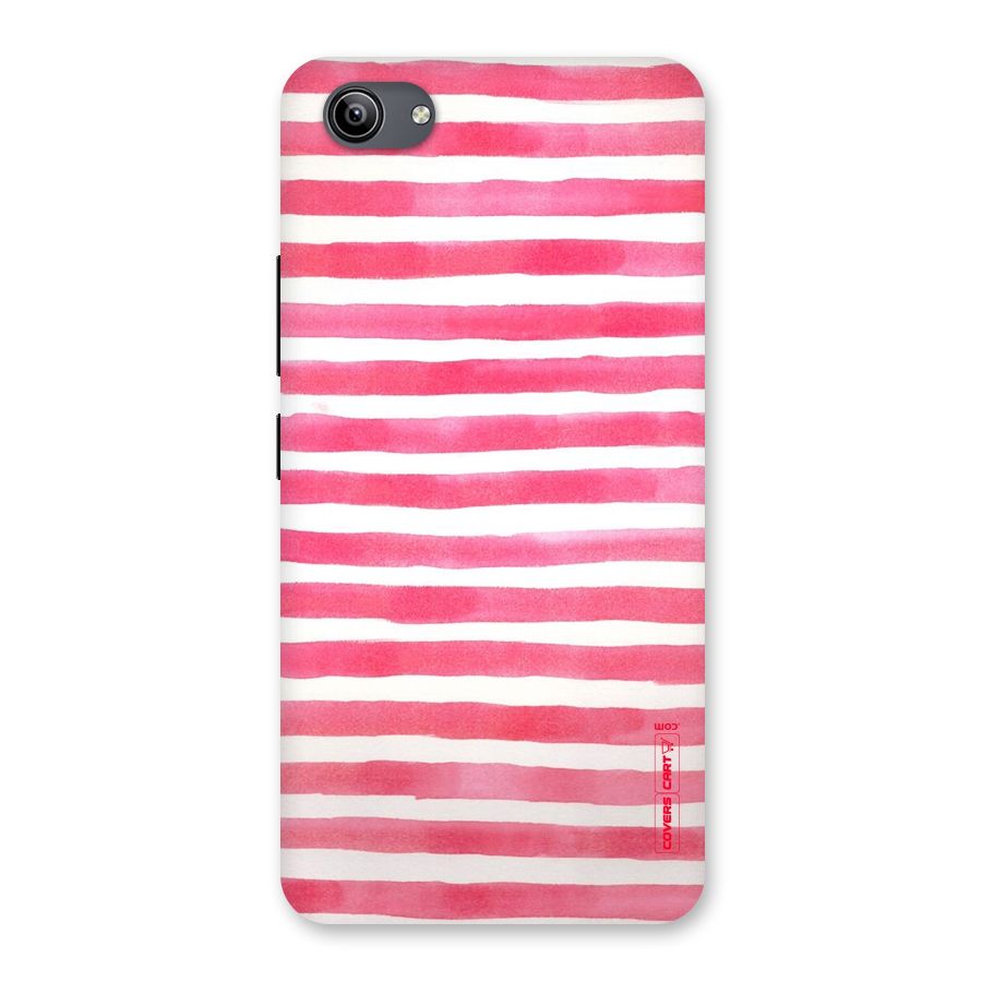 White And Pink Stripes Back Case for Vivo Y81i