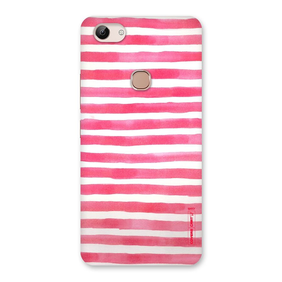 White And Pink Stripes Back Case for Vivo Y83