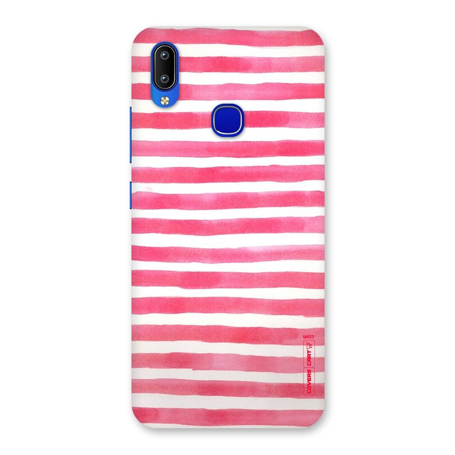 White And Pink Stripes Back Case for Vivo Y91